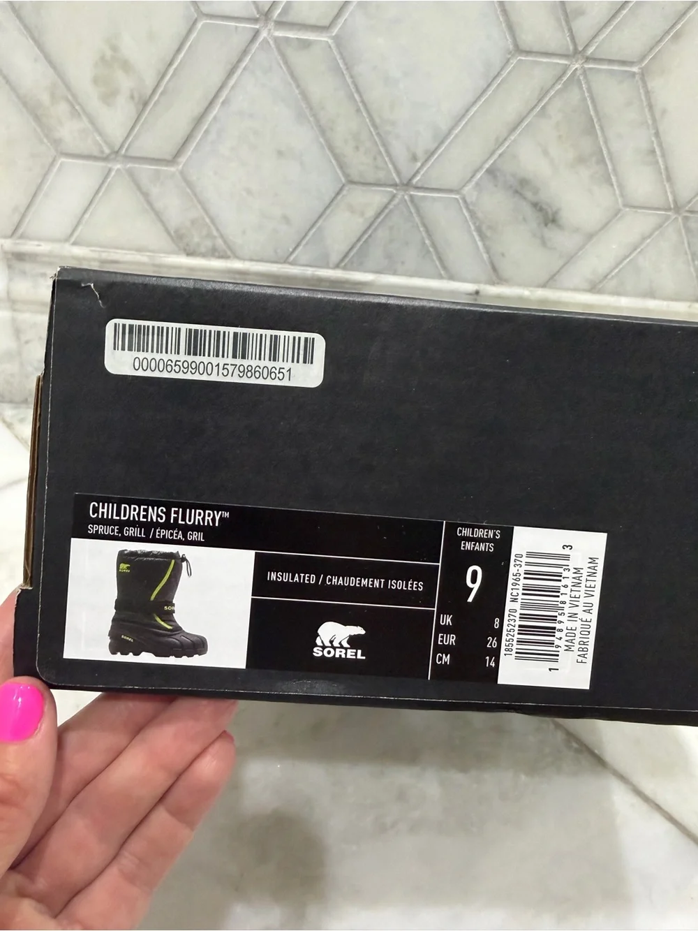 Size 9 Toddler SOREL Warm Winter Flurry Snow Boots